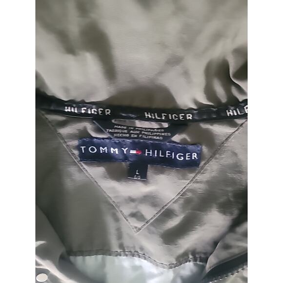 Tommy Hilfiger Men L Vtg Full Zip Jacket Green Military Nylon Limited Issue - Picture 2 of 16